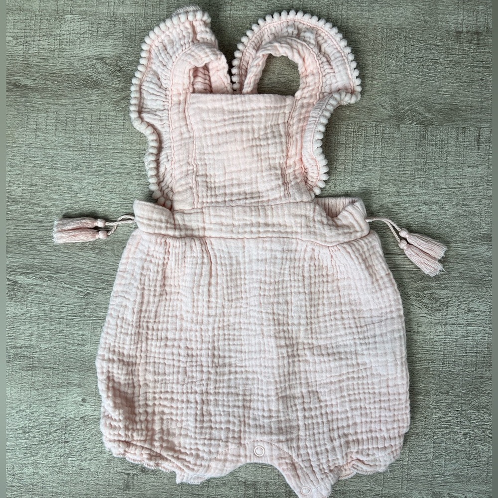 Baby Girl Pink Linen Romper 3-6 Months